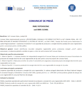 Comunicat de presa incepere proiect UAT Comuna Visina_Olt