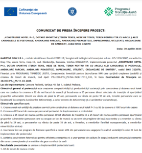 Comunicat de presa incepere proiect MARISTAR COM SRL