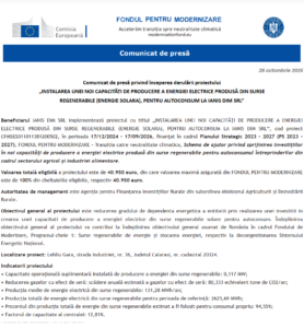 Anunt public fonduri europene IANIS DIM SRL