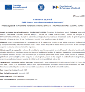 Comunicat de presa finalizare proiect impadurire PNRR - GUINEA DUMITRU-DORIN