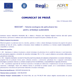 Comunicat de presa incepere proiect fonduri europene CRESCENTO PACKAGING SRL