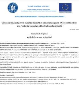 Comunicat de presa incepere proiect Fondul pentru Modernizare - CETERASCOM SRL 2
