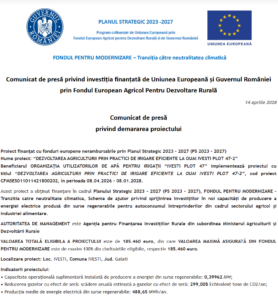 Comunicat de presa incepere proiect Fondul pentru Modernizare - OUAI IVESTI PLOT 47-2