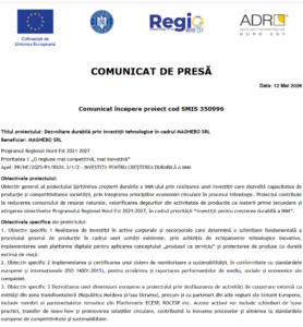 Comunicat de presa incepere proiect fonduri europene MAGHEBO SRL